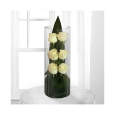 6 Stems of White Rose in a vase